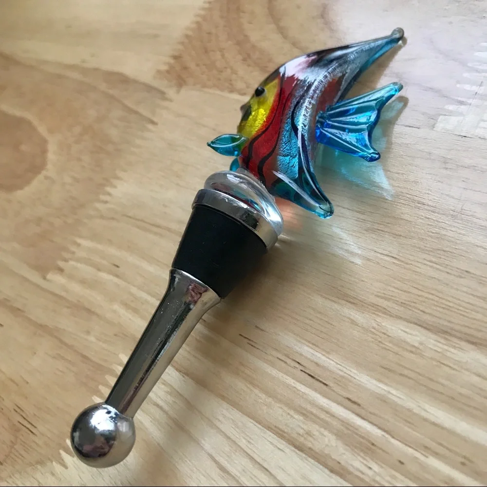LSArts Glass Wine Bottle Stopper, Tropical Fish 🐠 - Picture 5 of 11